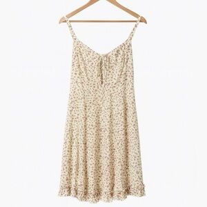 Denim & Supply Ralph Lauren Micro Floral Lace-Up Sundress Sz S Cream Rose Print